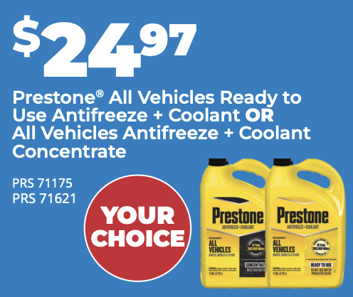 Prestone All Vehicles Antifreeze & Coolant is on sale for $24.97 at QUeen's Auto in kingsville